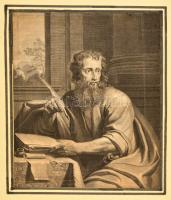 cca 1680 Pierre Landry (1630?-1701): Író férfi. Rézmetszet. 31x38 cm