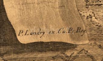 cca 1680 Pierre Landry (1630?-1701): Író férfi. Rézmetszet.  31x38 cm