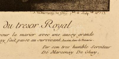 cca 1750 Nicolaus Poussin - A. de Marcenay: Végrendelet. Rézmetszet. Jelzett. 31x,21,5 cm