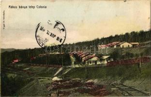 1908 Rákosbánya, Rákosská Bana (Gömörrákos, Rákos);  Colonia / bánya telep kolónia, fűrésztelep, iparvasút. Vogel D. felvétele / mine colony, sawmill, industrial railway (r)