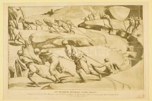 cca 1740  Halászok hálót húznak - Des pecheurs retirant leurs filets. Rézmetszet. 42,5x30 cm. Paszopartuban
