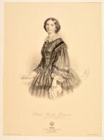 1858 Mathilde Marchesi (1821-1913) német operaénekesnő portréja. Dauthage litográfiája. / German soprano lithography 30x42 cm paszpartuban.