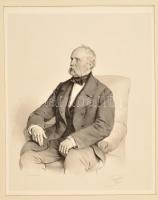 1860 Josef Kriehuber (1800-1876): Ismeretlen férfi kőnyomatos portréja. Jelzett. 26x33 cm