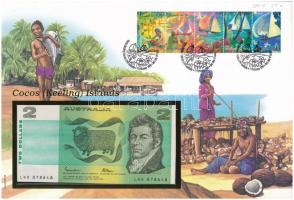 Ausztrália 1985. 2D borítékban, alkalmi bélyeggel és bélyegzéssel T:I Ausztrália 1985. 2 Dollars in envelope with stamps and cancellations C:UNC
