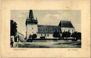 Bánffyhunyad, Huedin; Református templom. W. L. Bp. 7078. / Calvinist church (gyűrődés / crease)