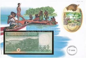 Tonga 1995. 1D borítékban, alkalmi bélyeggel és bélyegzéssel T:I Tonga 1995. 1 Dollar in envelope with stamps and cancellations C:UNC