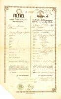 1850 Pest, Gerritsen Lőrinc Vilmos duna gőzhajózási kapitány részére szóló német-magyar nyelvű útlevél, Orsovába tartó utazás céljára, 1850. dec. 19., pecsétekkel, aláírással.