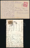 cca 1914-1945 4 db katonai fotólap, közte megírt, 8×13 cm