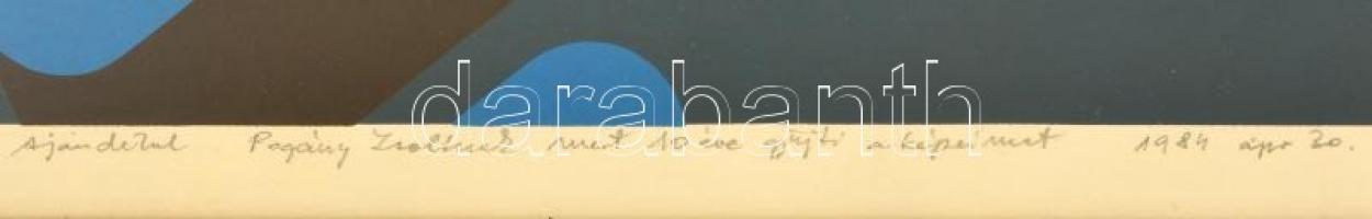 Deim Pál (1932-2016): Antagonizmus 1984. Színes szita ( fázisnyomat 2.), papír, jelzett, üvegezett k...