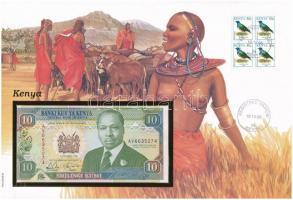 Kenya 1992. 10Sh borítékban, alkalmi bélyeggel és bélyegzéssel T:I Kenya 1992. 10 Shillings in envelope with stamps and cancellations C:UNC