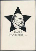 Gönczi-Gebhardt Tibor (1902-1994): Éljen November 7. Lenin plakát terv. Tus, papír. Jelzett. 17x24 cm