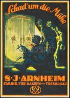 Gönczi-Gebhardt Tibor (1902-1994): S. J. Arnheim széfek plakát. Litográfia, papír. 20x29 cm
