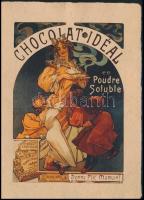 cca 1900 Chocolat Ideal szecessziós litografált reklám 15x20 cm