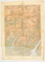 cca 1910 Lombardiát ábrázoló 5 db katonai térkép 47x62 cm