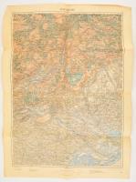 cca 1910 Lombardiát ábrázoló 5 db katonai térkép 47x62 cm