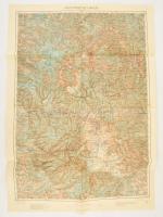 cca 1910 Erdélyt, Bukovinát, Kárpátalját ábrázoló 10 db katonai térkép 47x62 cm