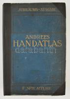 Andrees Allgemeiner Handatlas in 139 Haupt- und 161 Nebenkarten. Bielefeld und Leipzig, 1906, Velhagen&Klasing. Ötödik kiadás. Javított gerincű, aranyozott vászon-kötésben, kopottas borítóval.