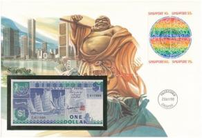 Szingapúr 1987. 1D borítékban, alkalmi bélyeggel és bélyegzéssel T:I Singapore 1987. 1 Dollar in envelope with stamps and cancellations C:UNC
