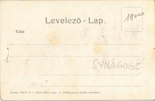 Szabadka, Subotica; a zsinagóga belseje. Kiadja Erdélyi D. és Társa / synagogue interior (apró lyuka...