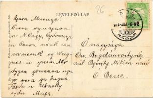 1914 Ada, Szentháromság tér és szobor, Városháza. W. L. Bp. 2220. Kiadja Kollonits István / Holy Tri...