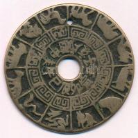 Kína "Naptár érem" Cu emlékérem (55mm) T:2-,3 lyukasztott
China "Calendar medal&quot...