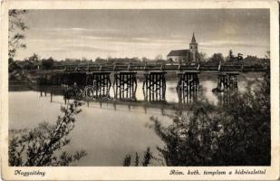 1940 Nagycétény, Velky Cetín; Római katolikus templom, híd / bridge, church  (EK)