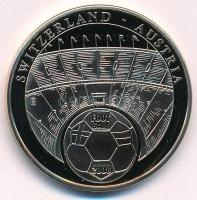 2008. "Labdarúgás 2008. Ausztria / Svájc" festett, ezüstözött réz emlékérme (33mm) T:PP 
...