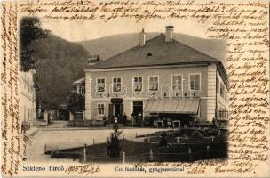 1905 Szklenófürdő, Sklené Teplice; Úri fürdő, Gyógyszertár / spa, bathing house, pharmacy (EK)