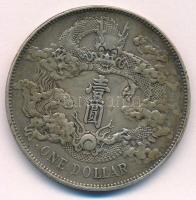 Kína ~1911. 1$ Ag "Sárkány" (26,46g) T:2,2- China ~1911. 1 Dollar Ag "Dragon" (26,46g) C:XF,VF Krause Y#31