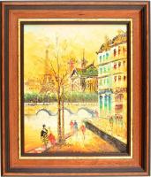 Jacques jelzéssel: Párizsi utcarészlet. Olaj, vászon-karton, keretben, 27×21,5 cm