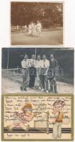 5 db RÉGI sport motívumlap: tenisz (2 fotóval) / 5 pre-1945 sport motive postcards: tennis (2 photos)