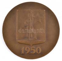 1950. "Dunaújváros / 1950" Br emlékérem (70mm) T:1- kis ph