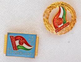 ~1960-70. 3 db-os úttörő jelvény, közte "25 év az úttörőkért" piros tokban T:1,1-