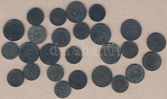 Német 3. Birodalom 1940-es évek váltópénz tétel klf évszámokkal és verdejelekkel 1Pf(12x), 5Pf(6x), 10Pf(8x) összesen 28db mind h.k.-tel T:2,2/3,3