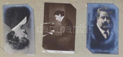 Látképes levelezőlapok - Régi szecessziós képeslapalbum, sok szakadással, benne 44 db régi művészlap...