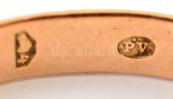 Arany (Au. ) 14 K karikagyűrűk ( 3db), méret: 58,60, 72, jelzett, összesen nettó: 8,2 g