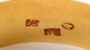 Arany (Au. ) 14 K karikagyűrűk ( 3db), méret: 58,60, 72, jelzett, összesen nettó: 8,2 g