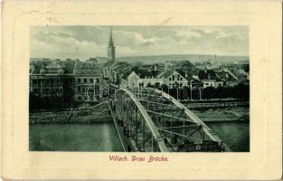 1913 Villach, Drau Brücke / Drava river bridge. W. L. Bp. 1851.