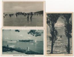 Balaton - 3 db régi képeslap / 3 pre-1945 postcards
