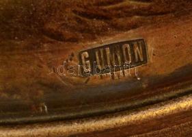 Ezüstözött alpakka gyertyatartó, jelzett, m: 28 cm