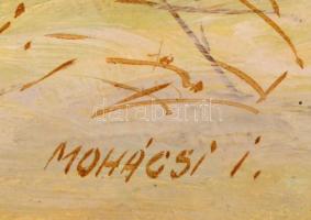 Mohácsi jelzéssel: Téli szán. Olaj, fa lemez, keretben, 30×40 cm