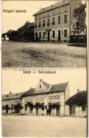 1922 Izsák, Polgári Takarékpénztár, Kiss Pál asztalos üzlete, Olvasókör, Fogyasztási Szövetkezet