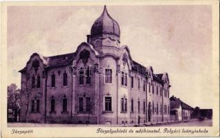 1928 Jászapáti, Főszolgabírói és adóhivatal, Polgári leány iskola. Kiadja Koczka Andor