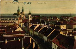1906 Nagyszombat, Tyrnau, Trnava; Nagy Lajos utca, zsinagóga / street, synagogue (EK)