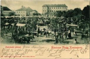 1901 Nagykanizsa, Hetivásári jelenet, piac. Alt & Böhm