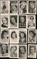 cca 1930-1940 Népszerű színészek fotói, 22 db, 7×4,5 cm
