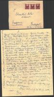 1951 Levél Budapestre, melyben az író beszámol arról, hogyan kerülték el a deportálást 