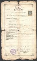1889-1922 3 db izraelita születési anyakönyvi kivonat