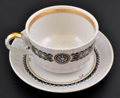 Hatszemélyes süteményes és kávés készlet, matricás, jelzett, kis kopásnyomokkal, egy csésze hiánnyal