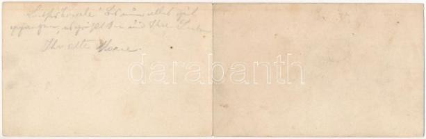 Budapest, Erzsébet híd, pesti rakpart, gőzhajók, Dunai uszoda. Kinyitható panoprámalap (EK)